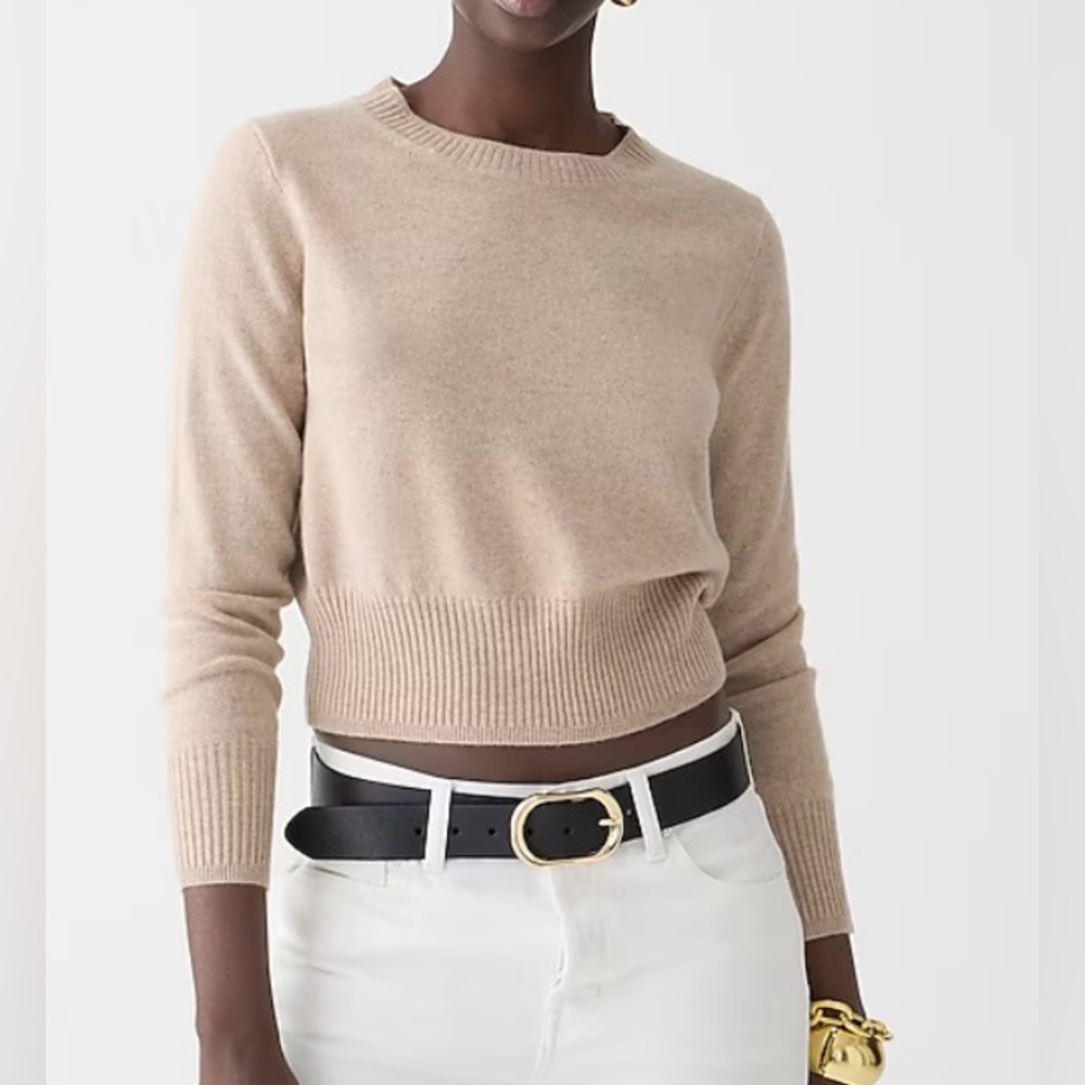 J Crew 100% Cashmere Shrunken Crew Sweater